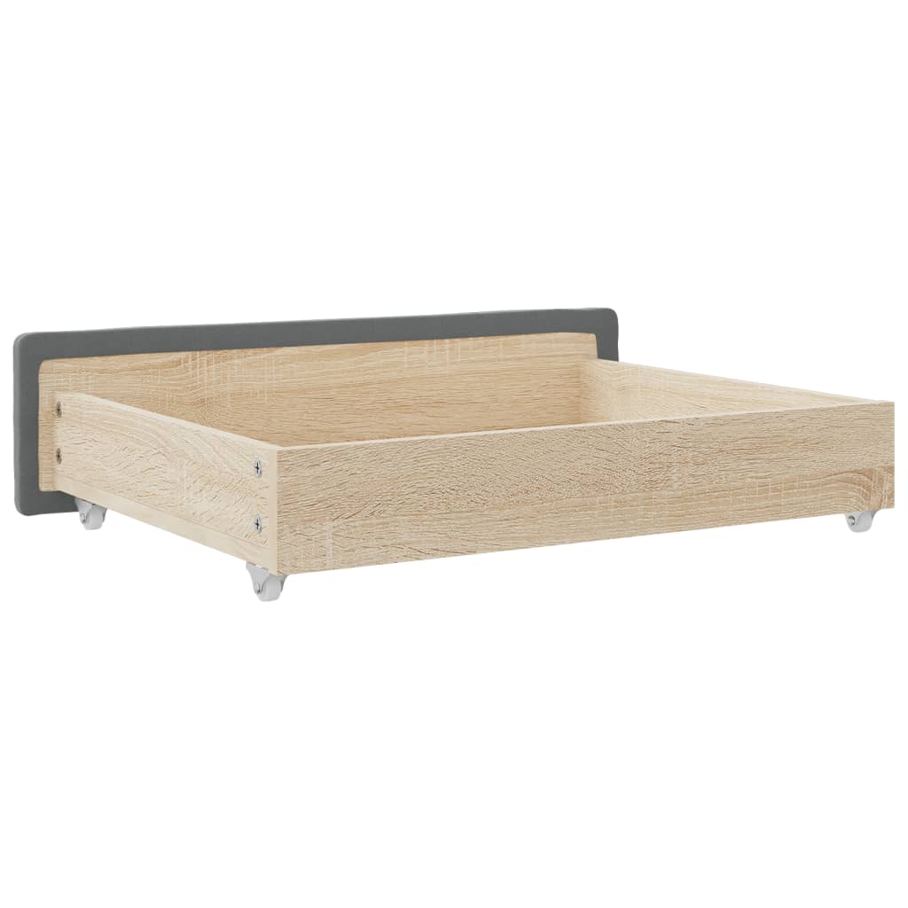 Tiroirs de lit 2 pcs en bois et tissu