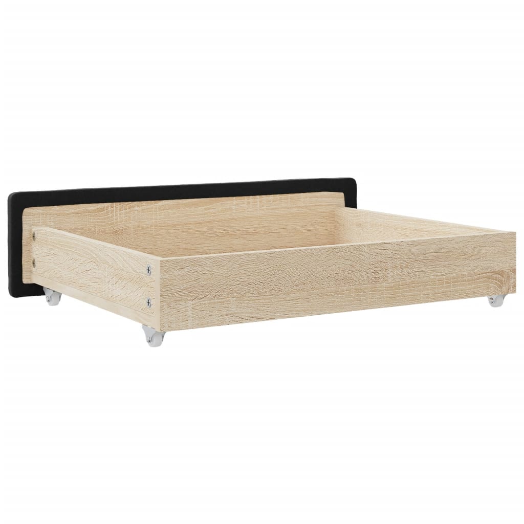 Tiroirs de lit 2 pcs en bois et tissu