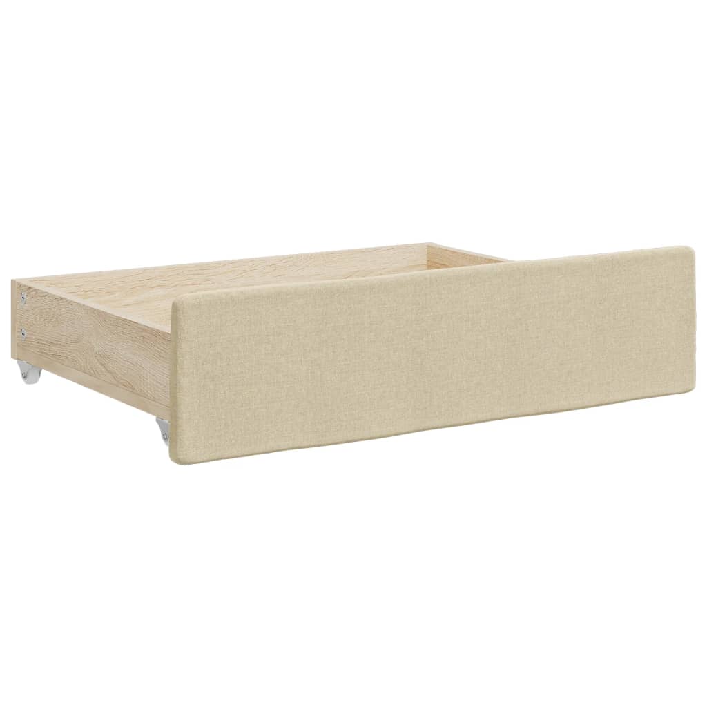 Tiroirs de lit 2 pcs en bois et tissu