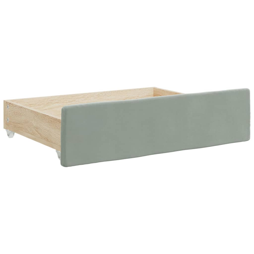 Tiroirs de lit 2 pcs bois ouvragé et velours