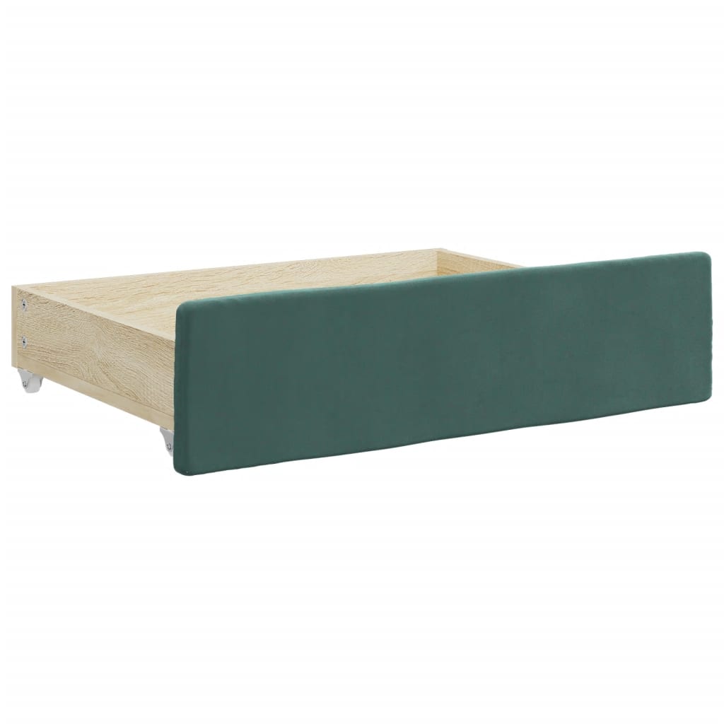 Tiroirs de lit 2 pcs bois ouvragé et velours