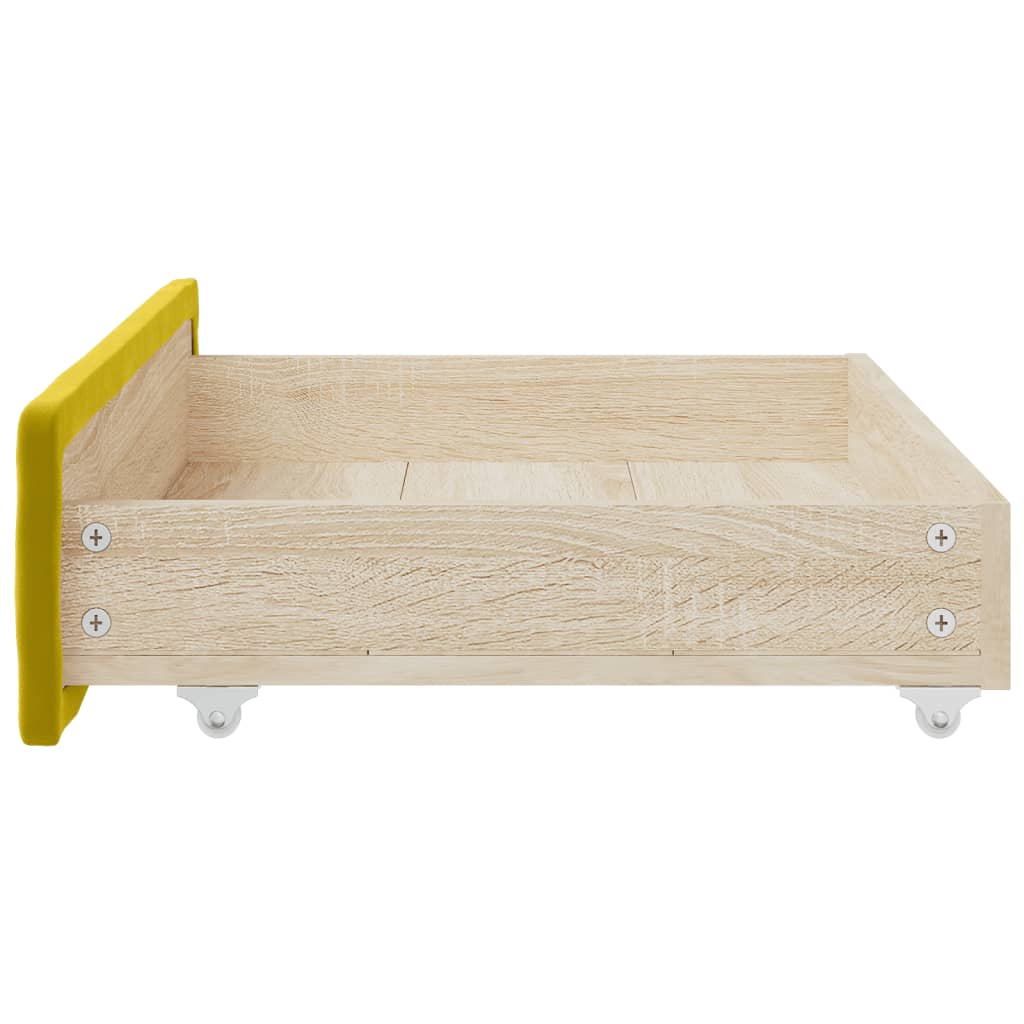 Tiroirs de lit 2 pcs bois ouvragé et velours