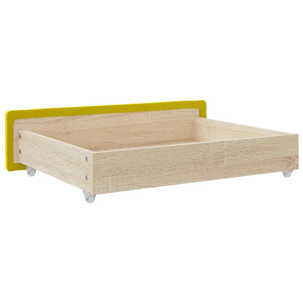 Tiroirs de lit 2 pcs bois ouvragé et velours