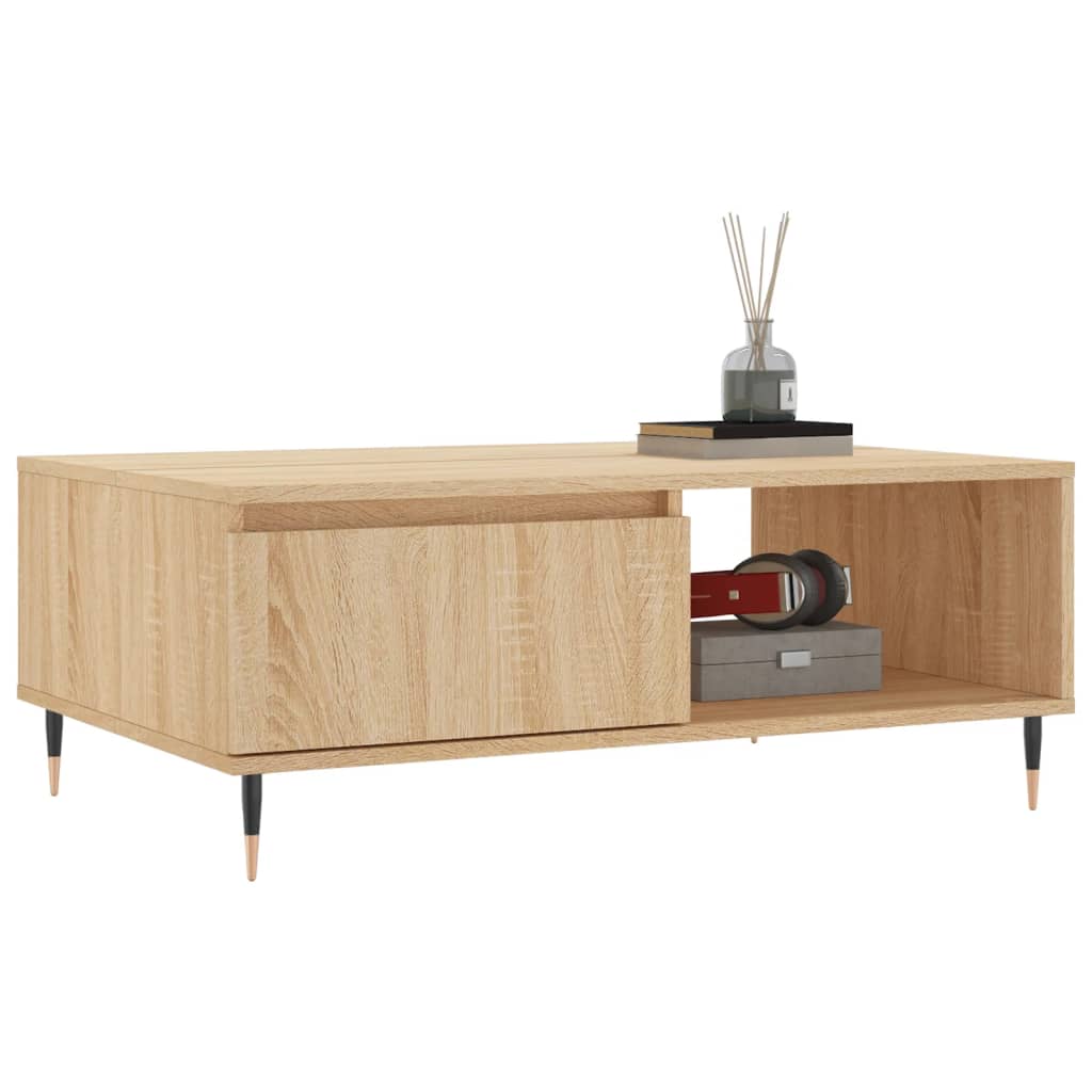 Table basse 90x60x35 cm en bois travaillé