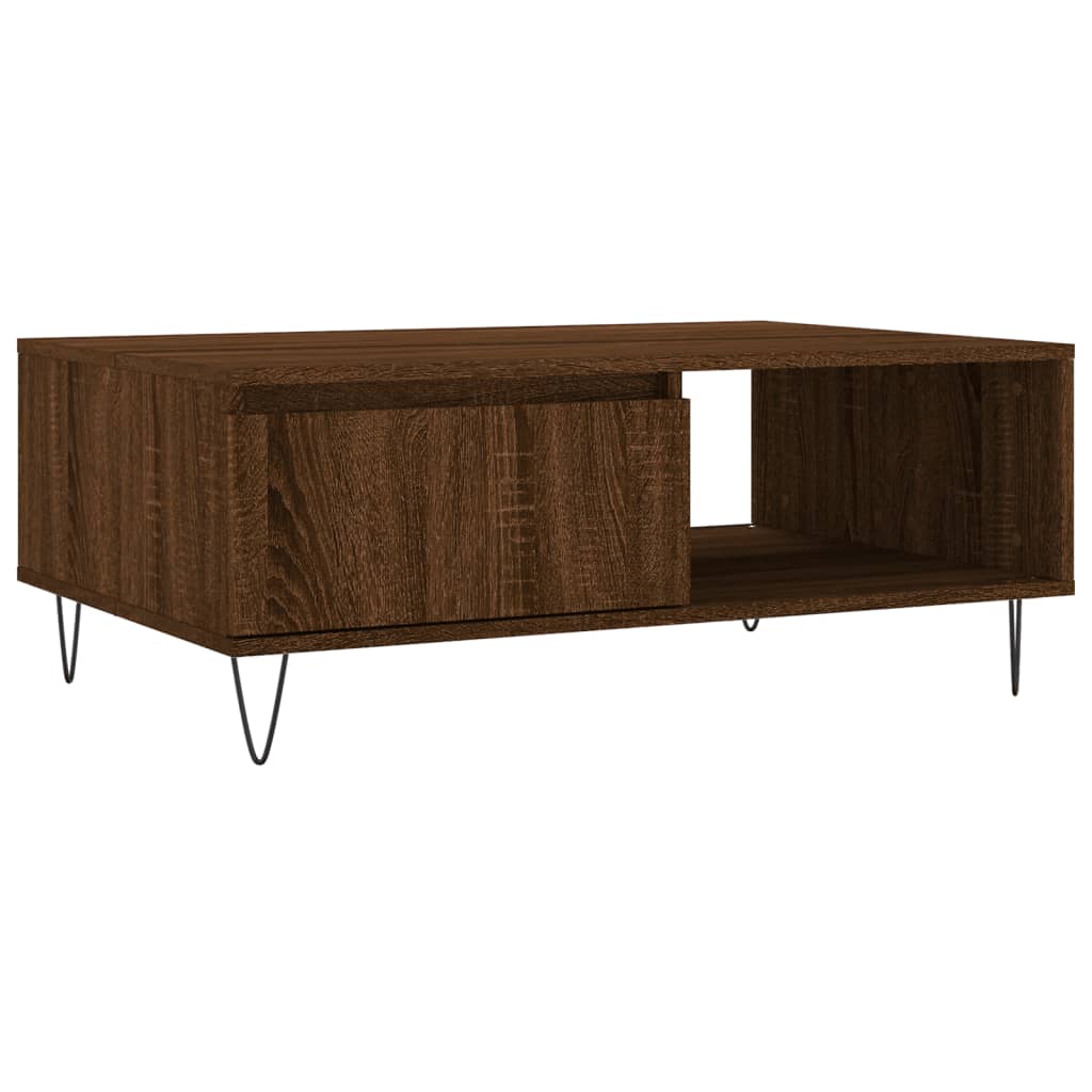 Table basse 90x60x35 cm finition bois couleur chêne marron