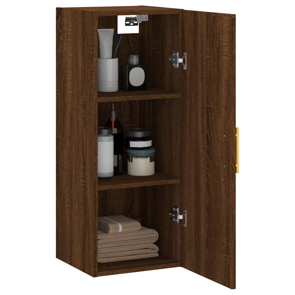 Armoire suspendue 34,5x34x90 cm coloris chêne marron