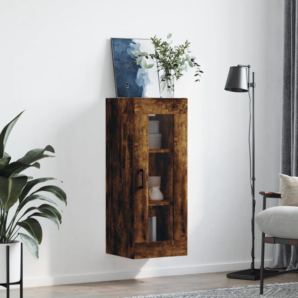 Armoire suspendue 34,5x34x90 cm coloris chêne marron