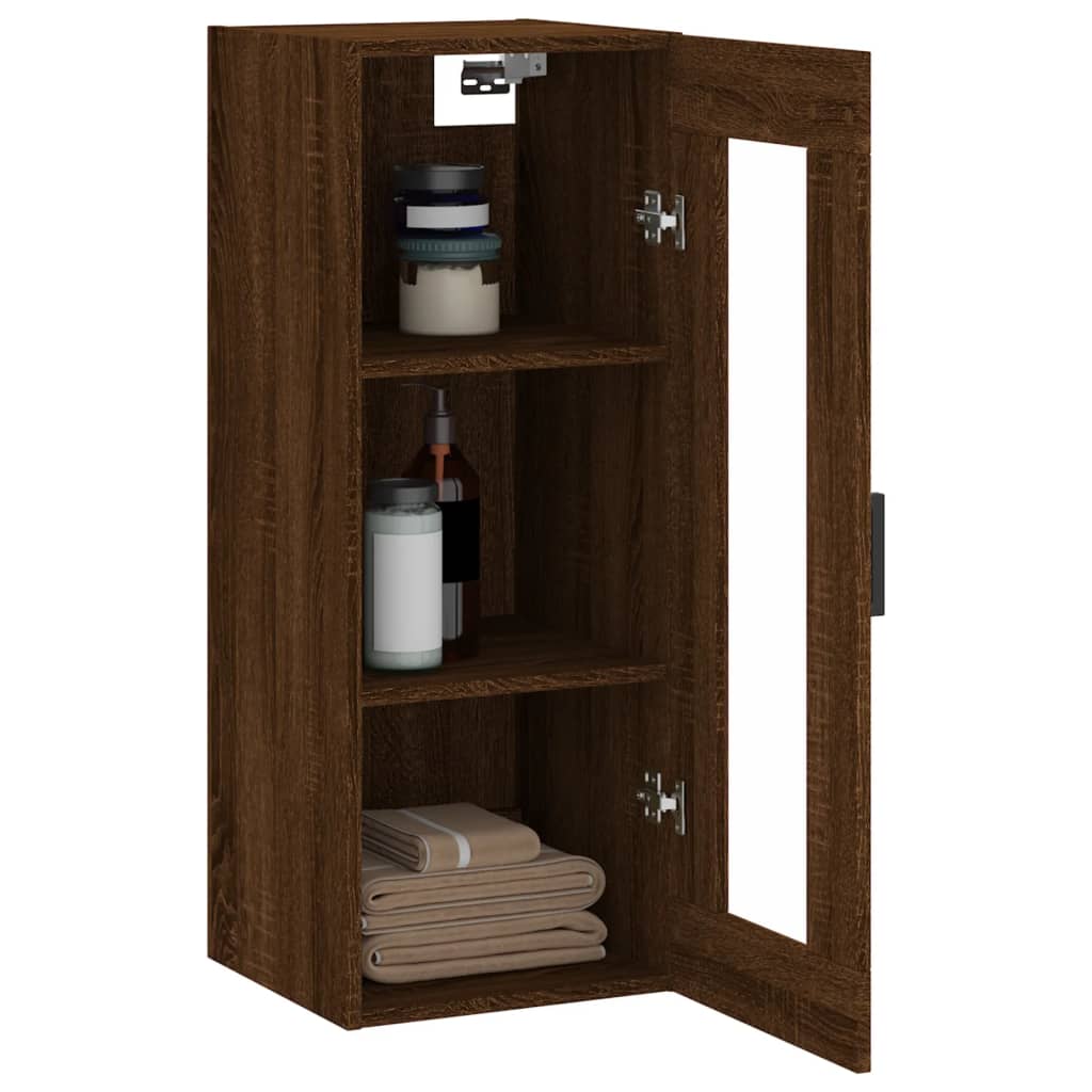 Armoire suspendue 34,5x34x90 cm coloris chêne marron