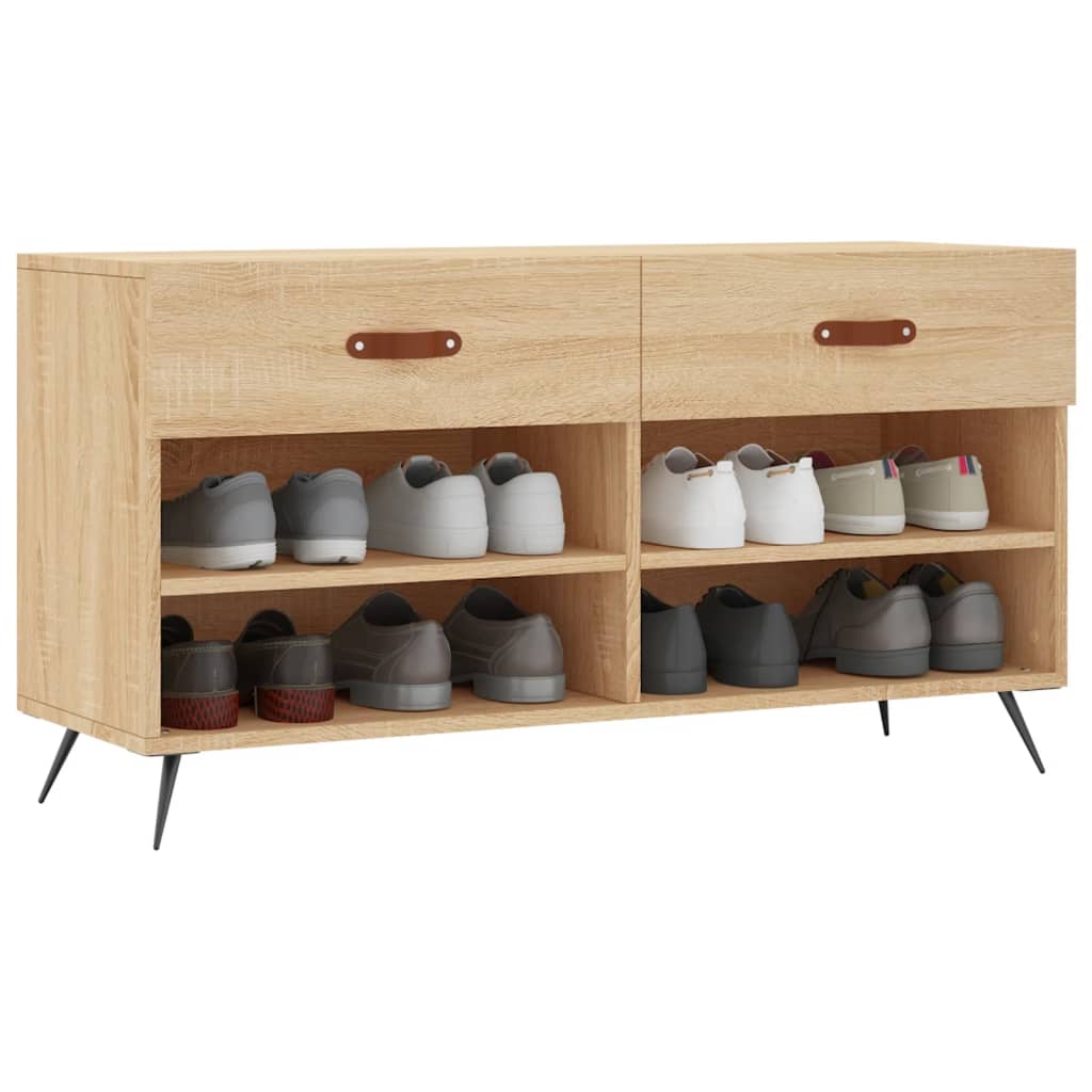 Schoenenbank 102x35x55 cm bewerkt hout