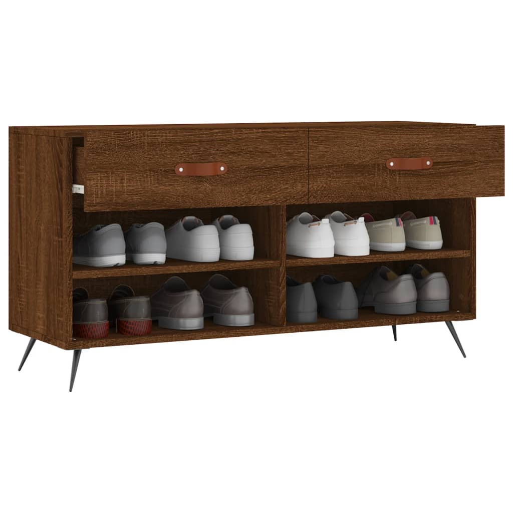 Schoenenbank 102x35x55 cm bewerkt hout