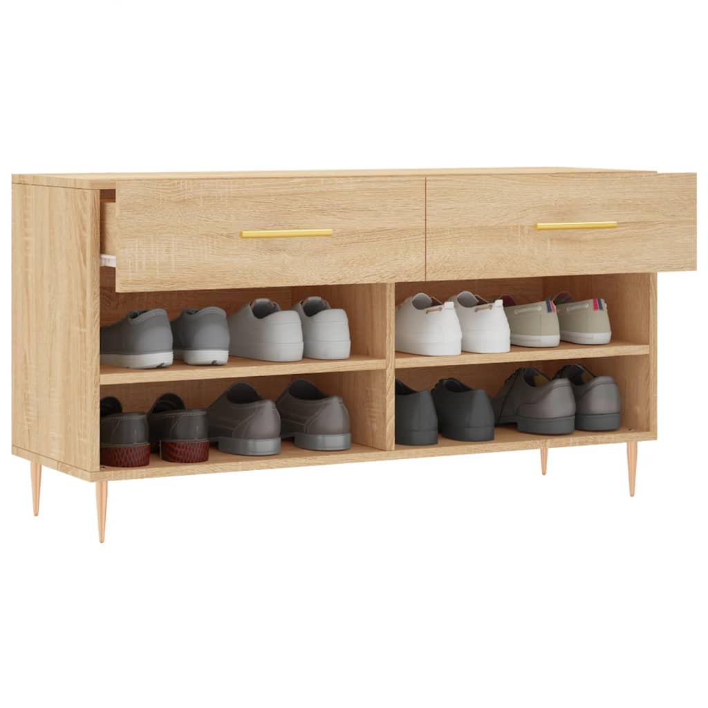 Schoenenbank 102x35x55 cm bewerkt hout