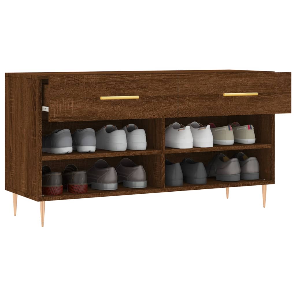 Schoenenbank 102x35x55 cm bewerkt hout