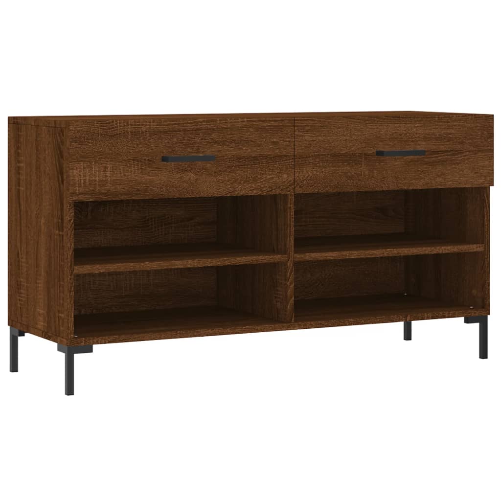 Schoenenbank 102x35x55 cm bewerkt hout eikenkleur