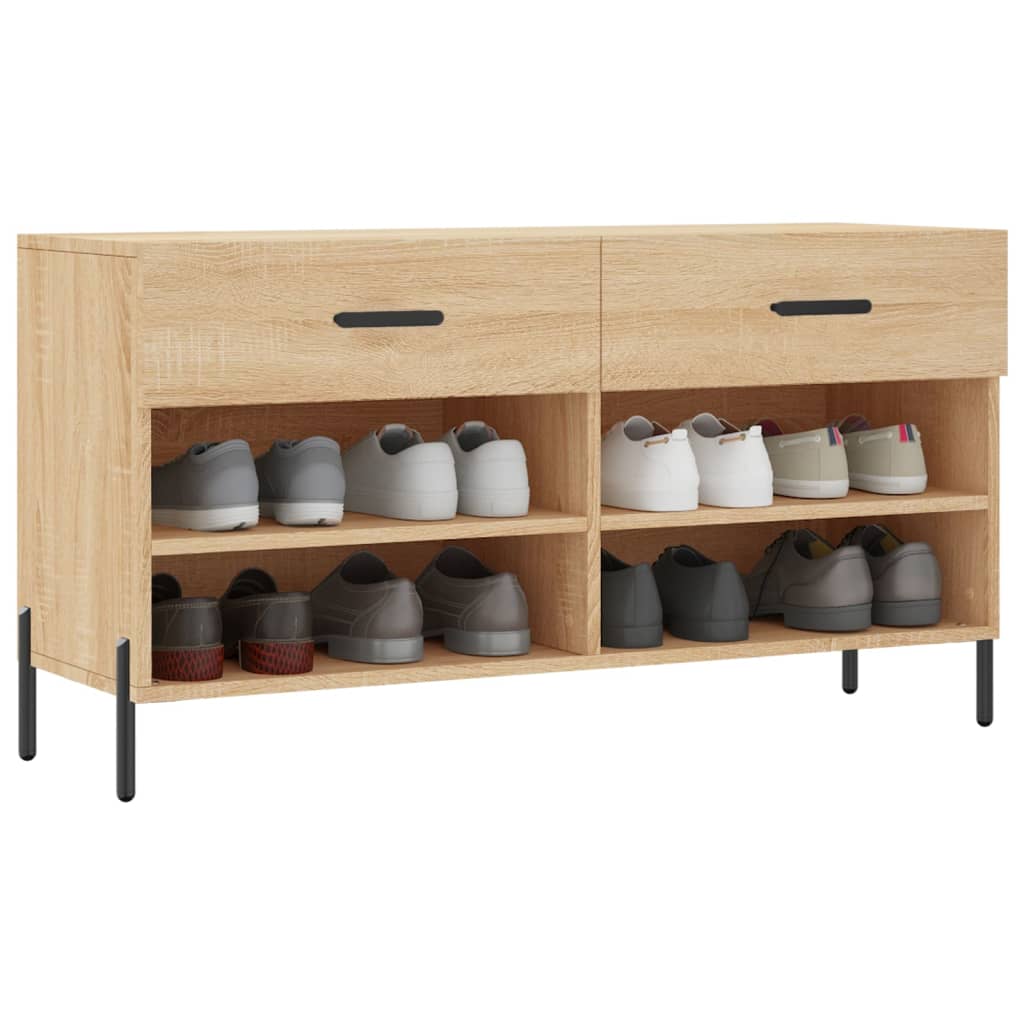 Schoenenbank 102x35x55 cm bewerkt hout