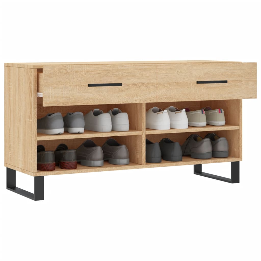 Schoenenbank 102x35x55 cm bewerkt hout