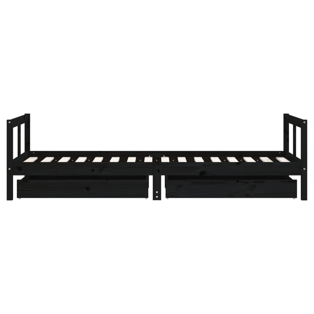 Kinderbedframe met lades 90x200 cm massief grenenhout