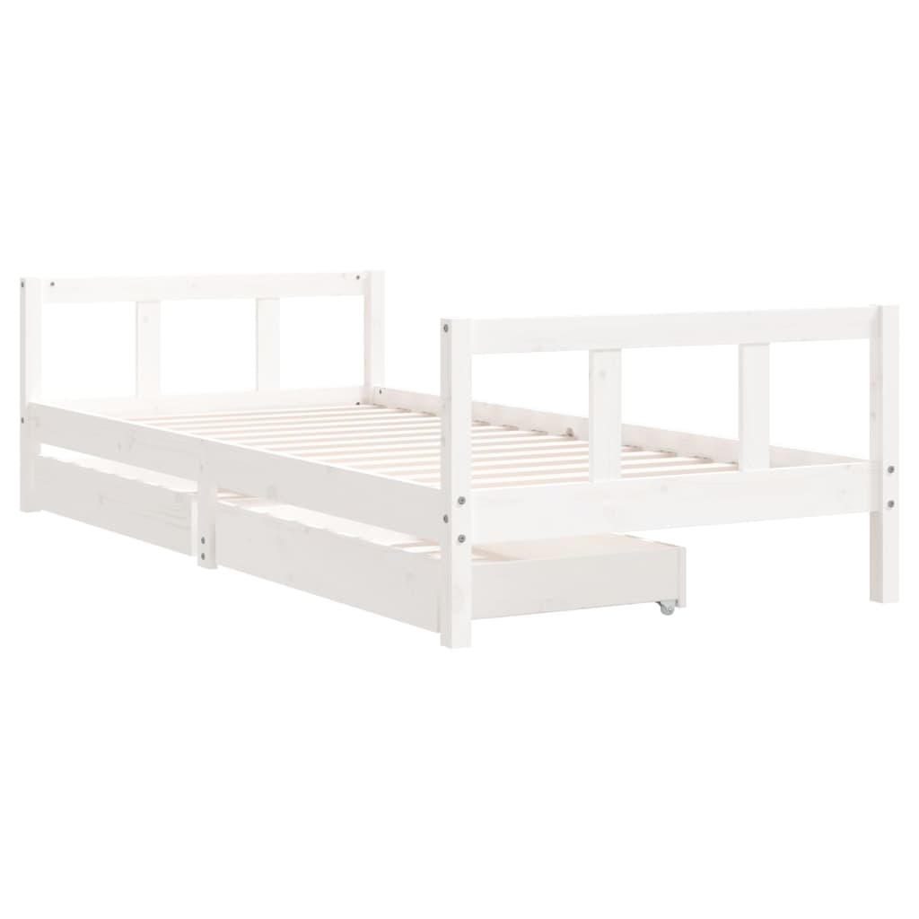 Kinderbedframe met lades 90x200 cm massief grenenhout