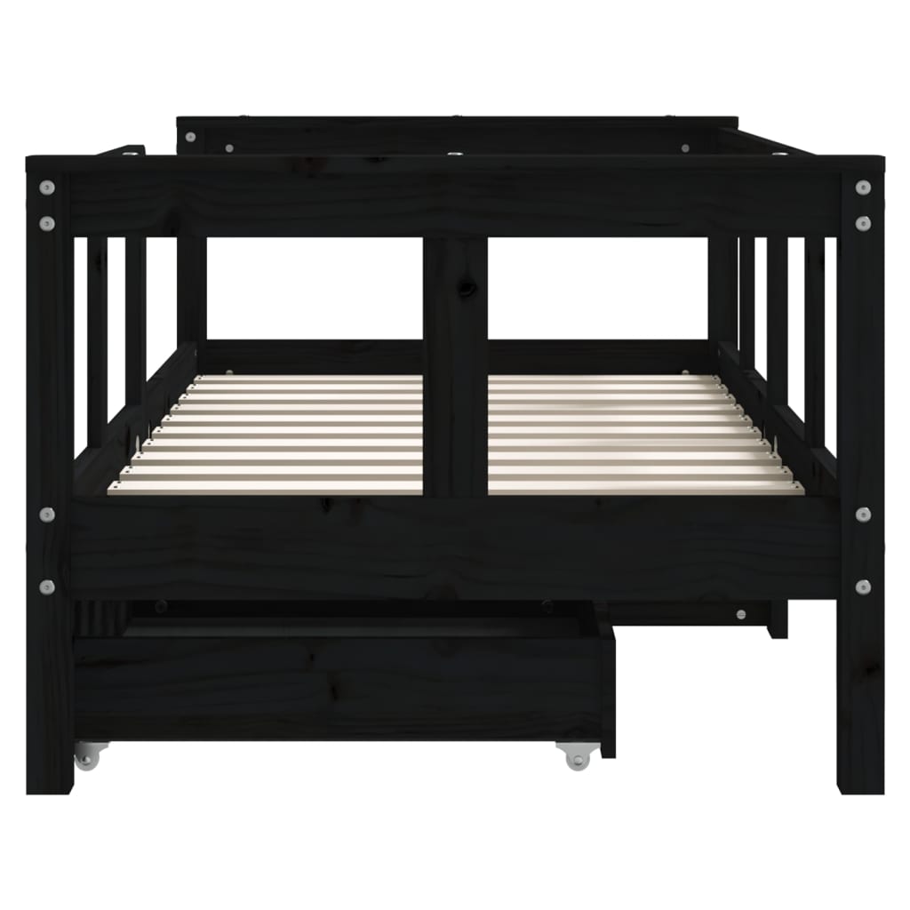 Kinderbedframe met lades 90x200 cm massief grenenhout