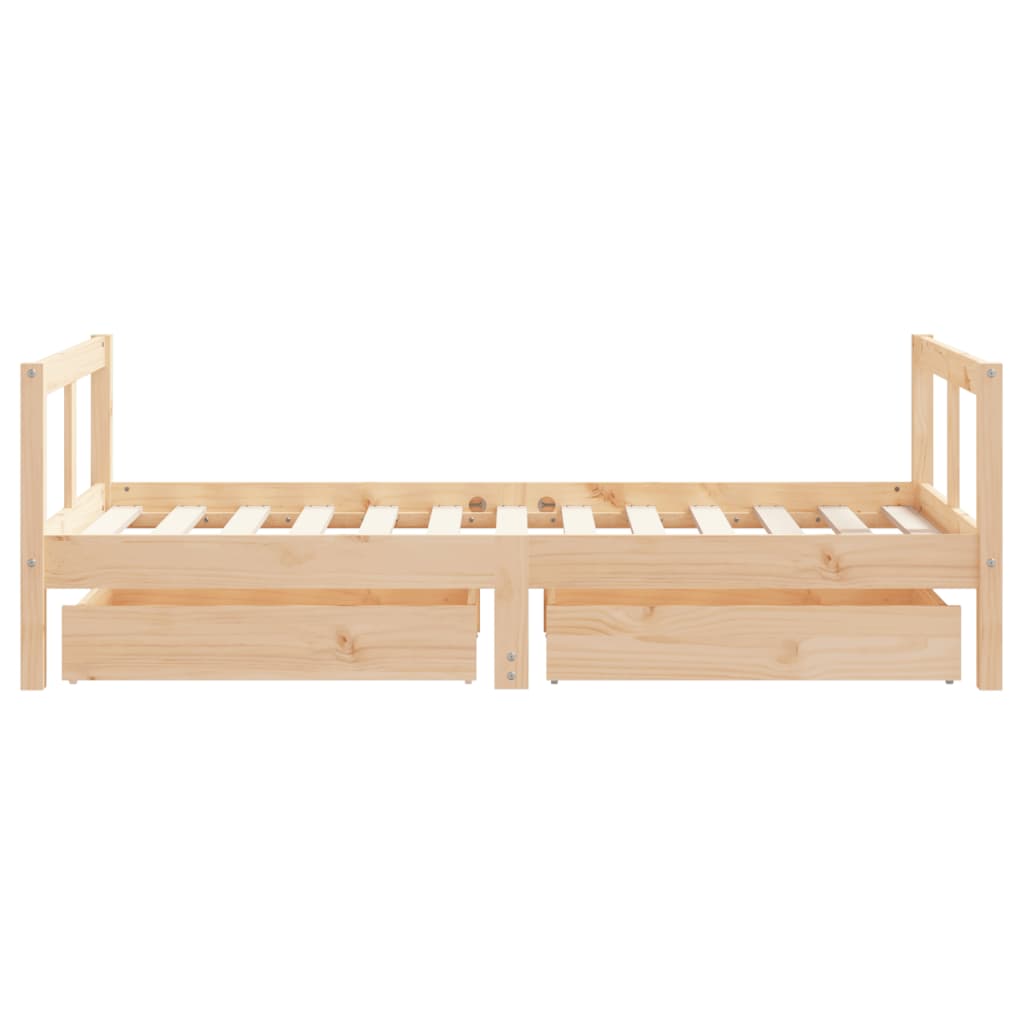 Kinderbedframe met lades 90x200 cm massief grenenhout