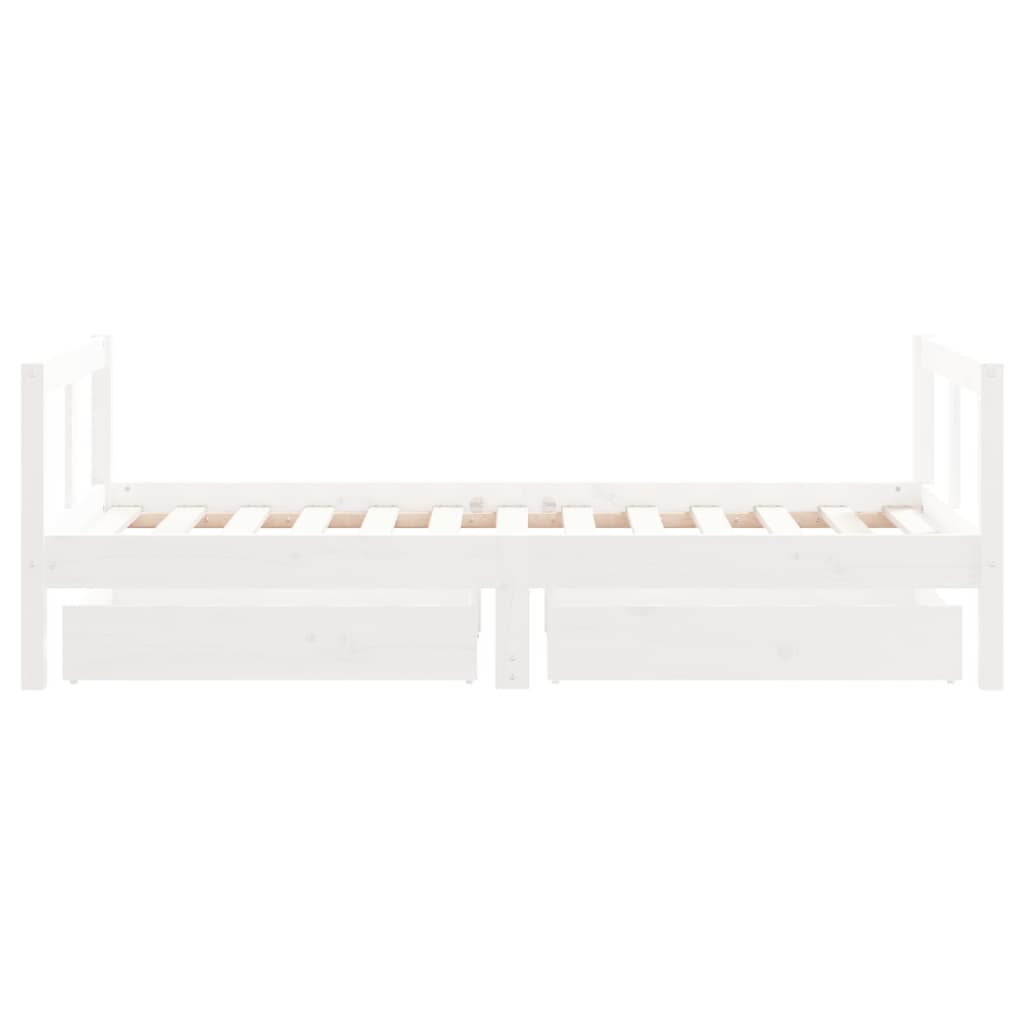 Kinderbedframe met lades 90x200 cm massief grenenhout