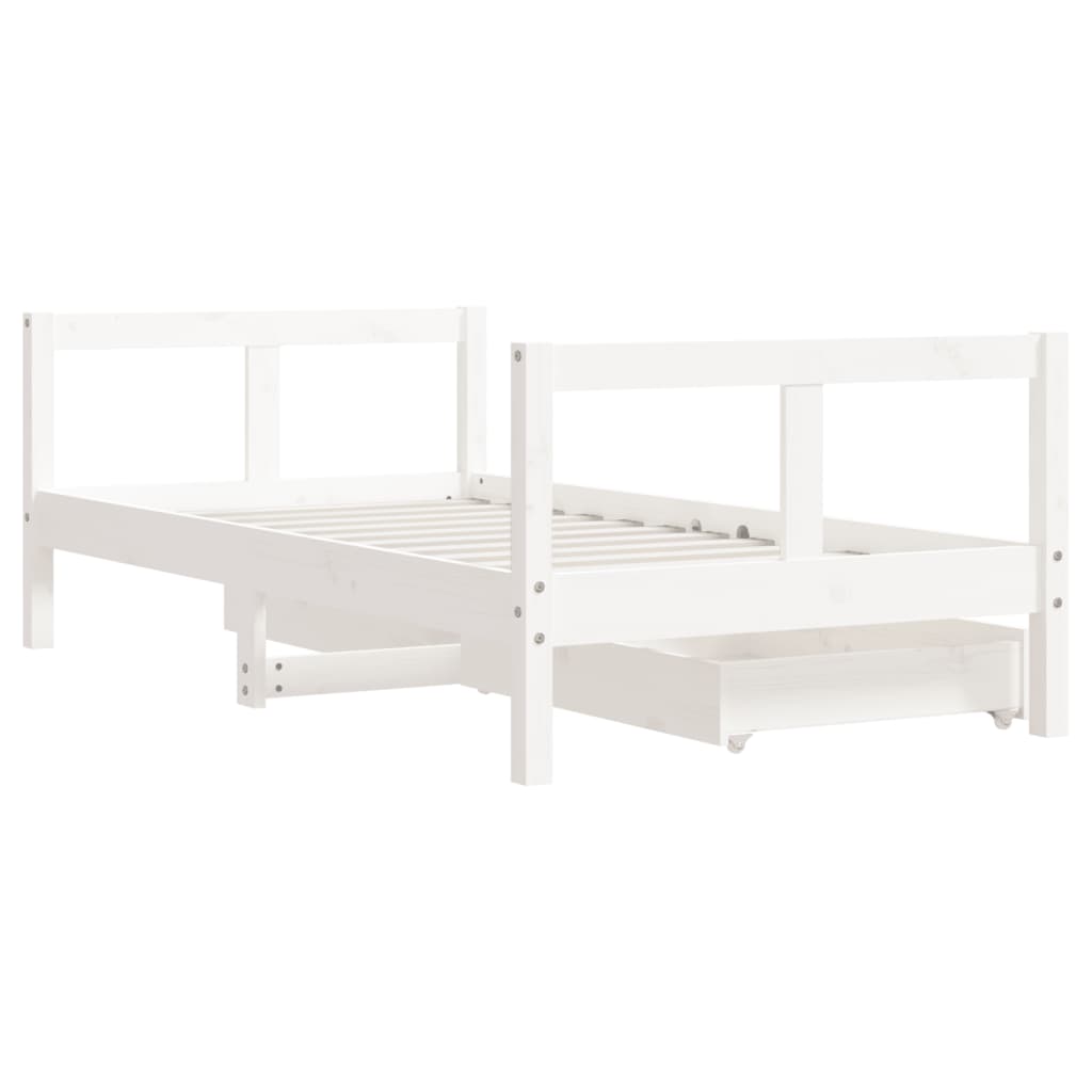 Kinderbedframe met lades 90x200 cm massief grenenhout