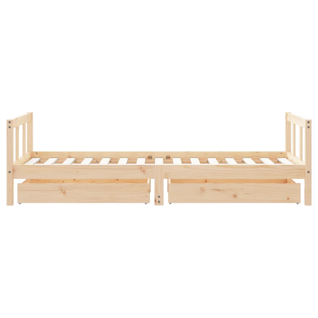 Kinderbedframe met lades 90x200 cm massief grenenhout