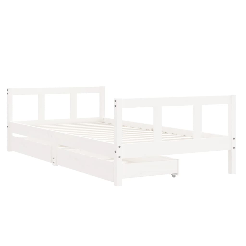 Kinderbedframe met lades 90x200 cm massief grenenhout