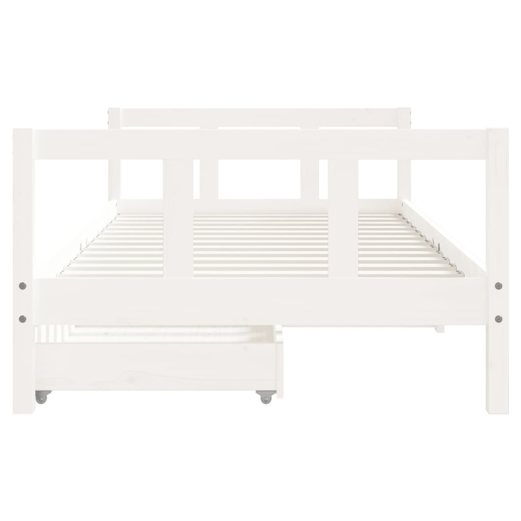 Kinderbedframe met lades 90x200 cm massief grenenhout