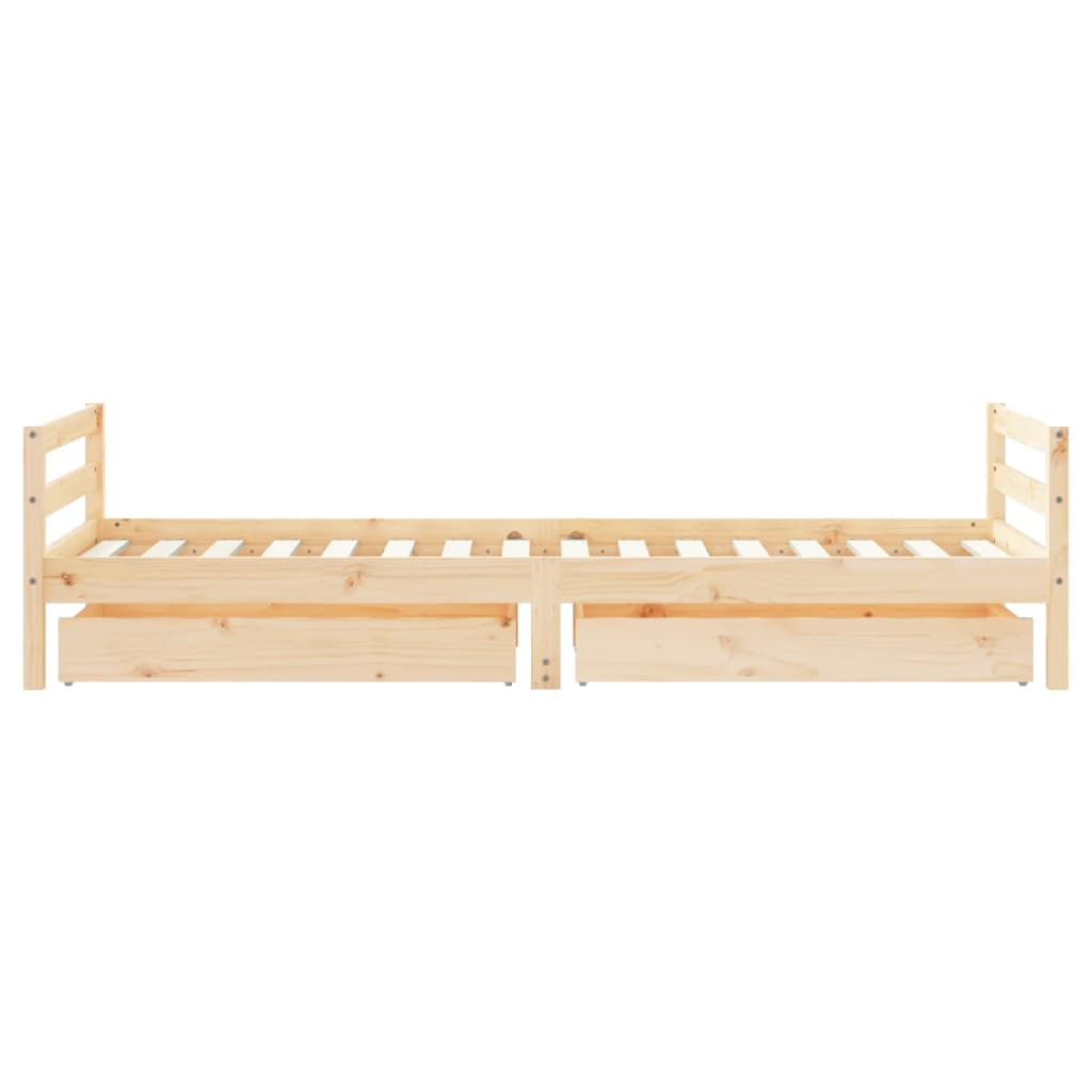 Kinderbedframe met lades 90x190 cm massief grenenhout