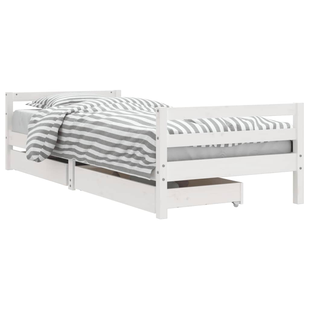 Kinderbedframe met lades 90x190 cm massief grenenhout