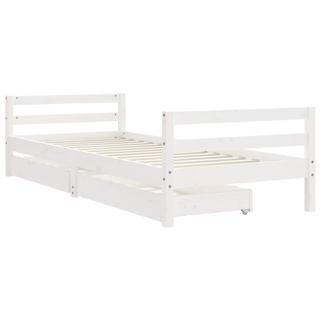 Kinderbedframe met lades 90x190 cm massief grenenhout