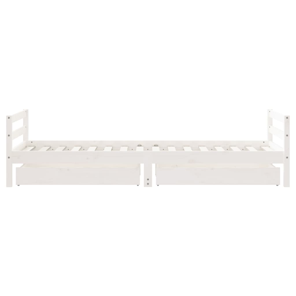 Kinderbedframe met lades 90x190 cm massief grenenhout