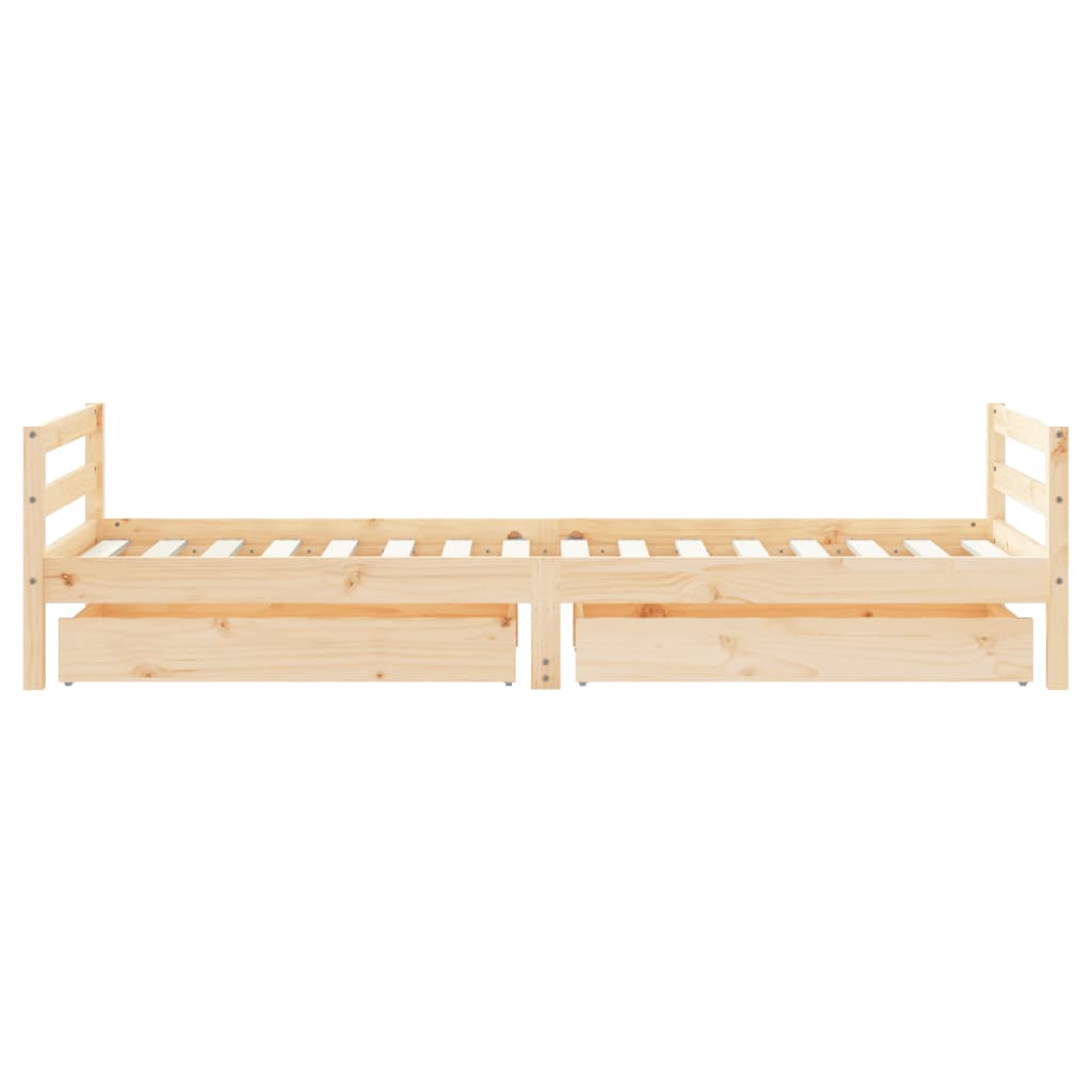 Kinderbedframe met lades 90x190 cm massief grenenhout