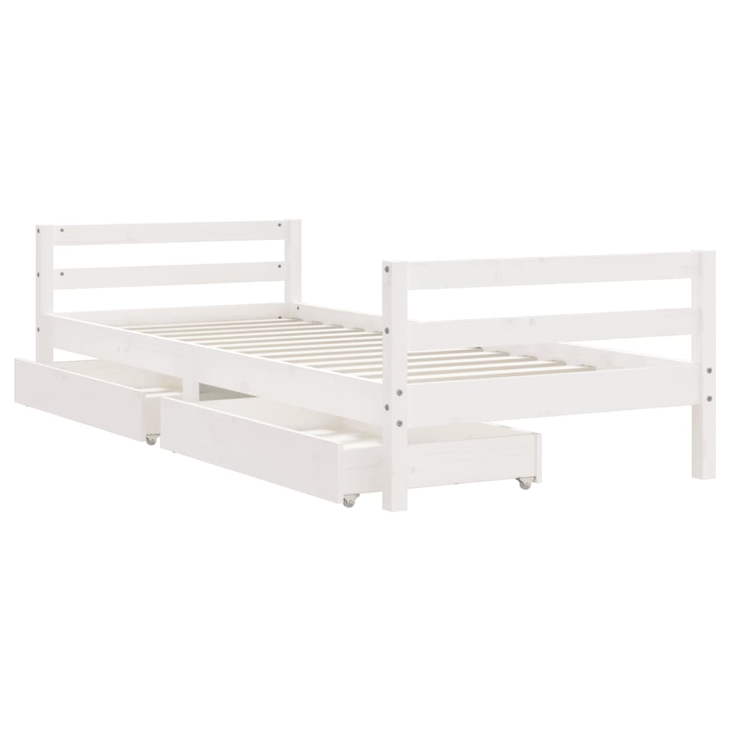 Kinderbedframe met lades 90x190 cm massief grenenhout