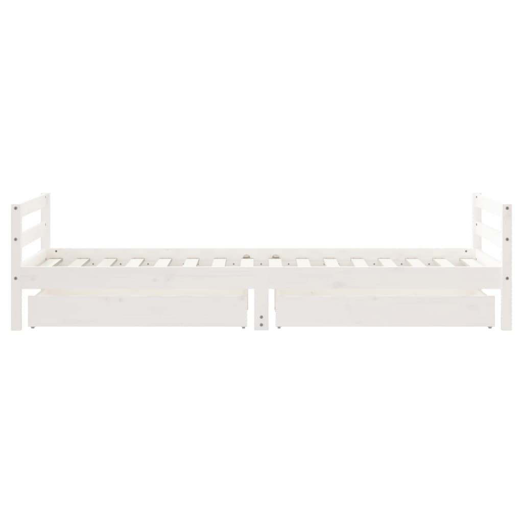 Kinderbedframe met lades 90x190 cm massief grenenhout