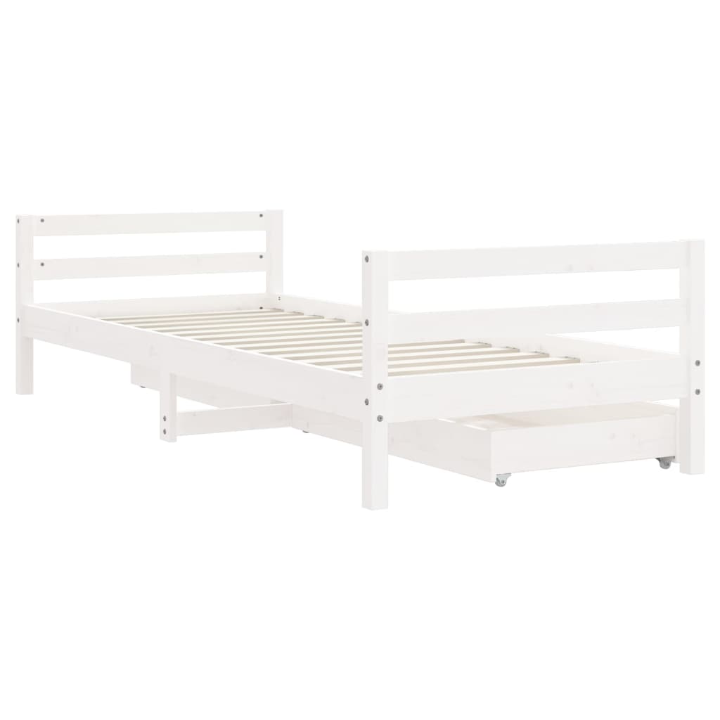 Kinderbedframe met lades 90x190 cm massief grenenhout