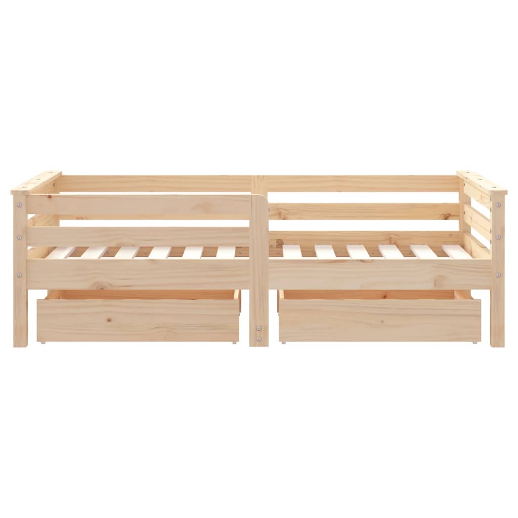 Kinderbedframe met lades 90x190 cm massief grenenhout