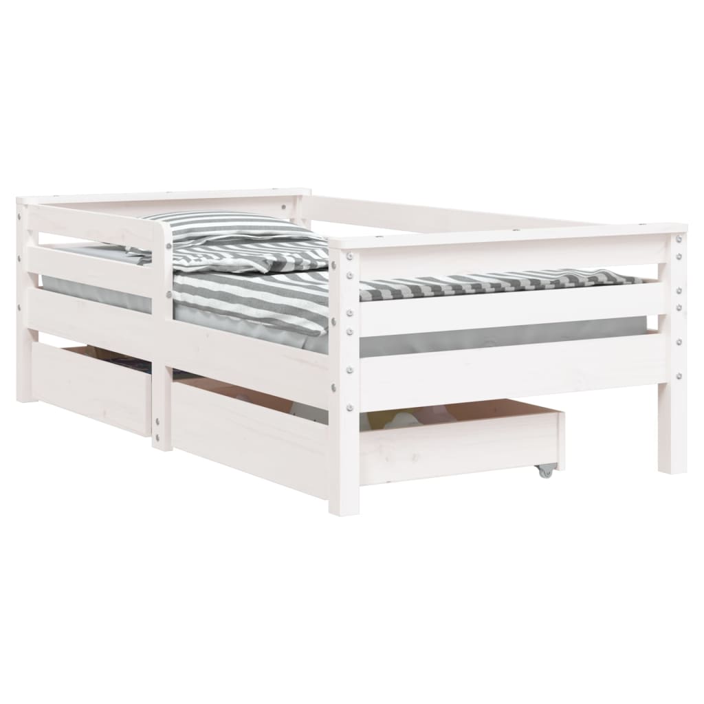 Kinderbedframe met lades 90x190 cm massief grenenhout