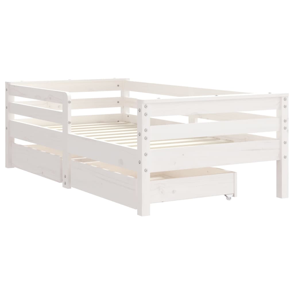 Kinderbedframe met lades 90x190 cm massief grenenhout