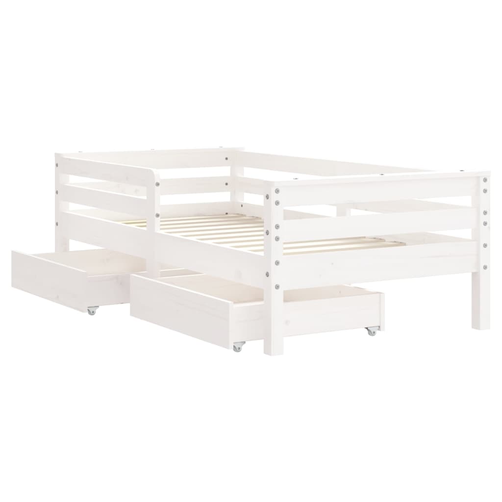 Kinderbedframe met lades 90x190 cm massief grenenhout