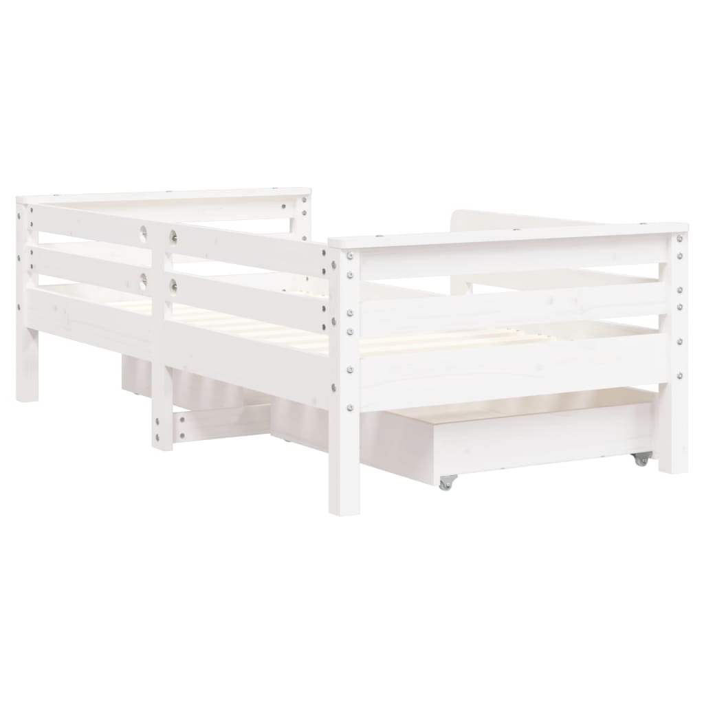 Kinderbedframe met lades 90x190 cm massief grenenhout