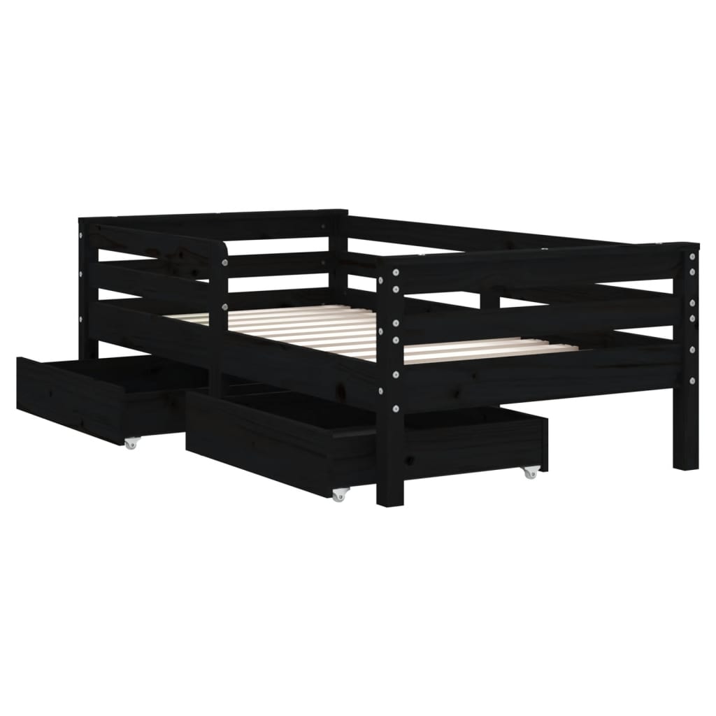 Kinderbedframe met lades 90x190 cm massief grenenhout