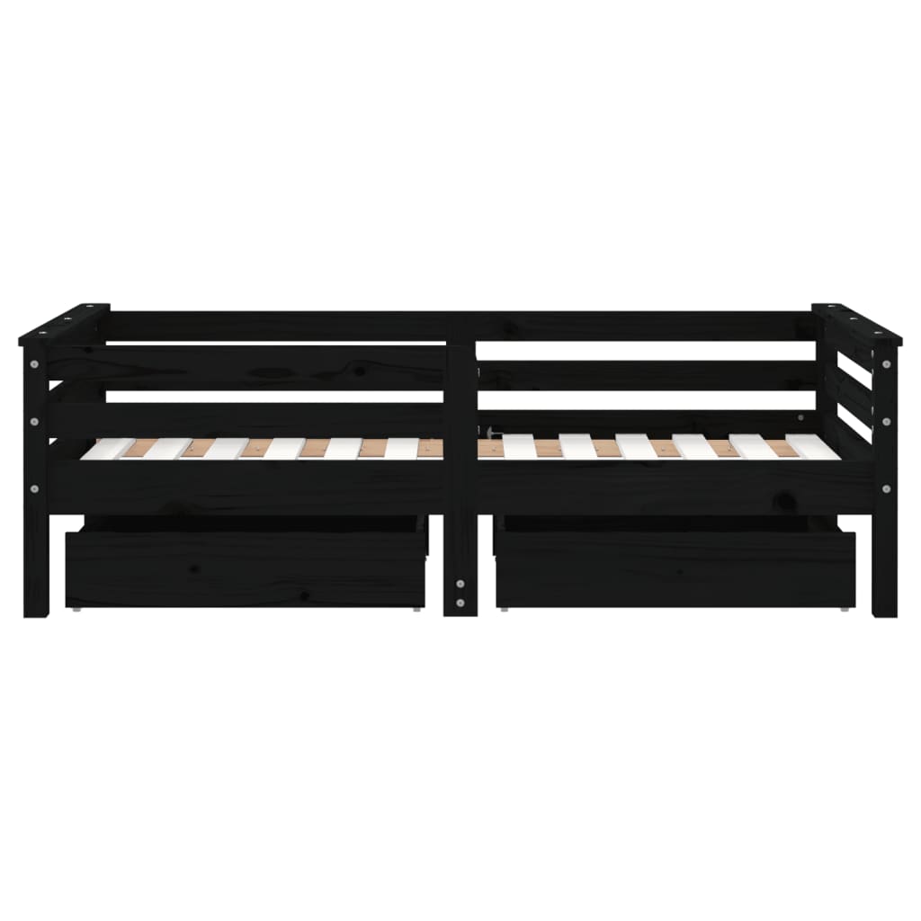 Kinderbedframe met lades 90x190 cm massief grenenhout