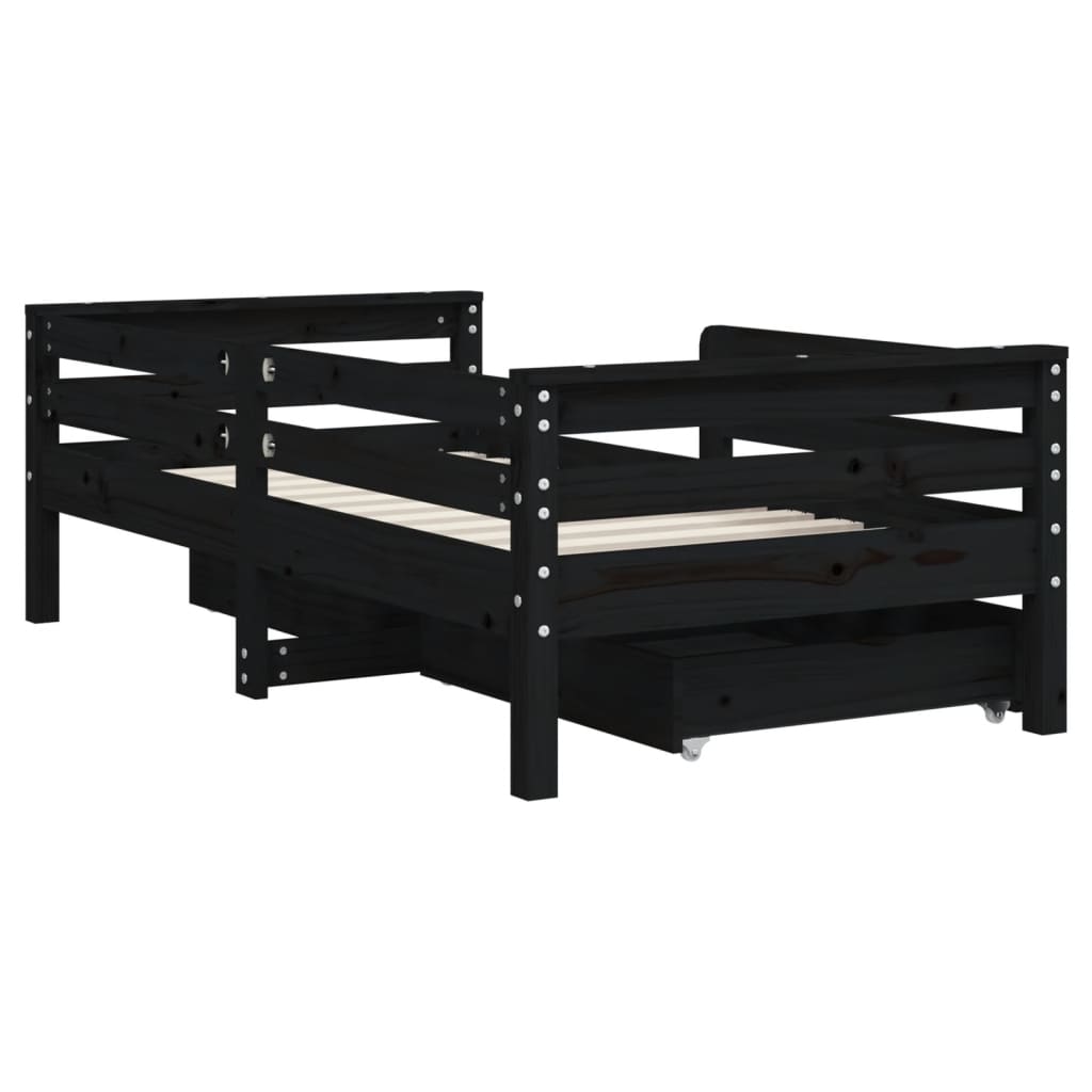 Kinderbedframe met lades 90x190 cm massief grenenhout