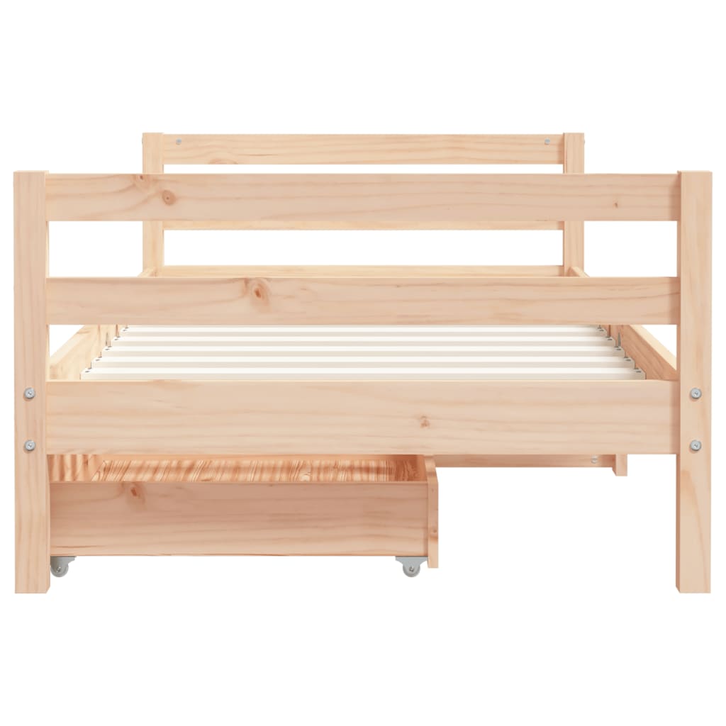 Kinderbedframe met lades 90x190 cm massief grenenhout