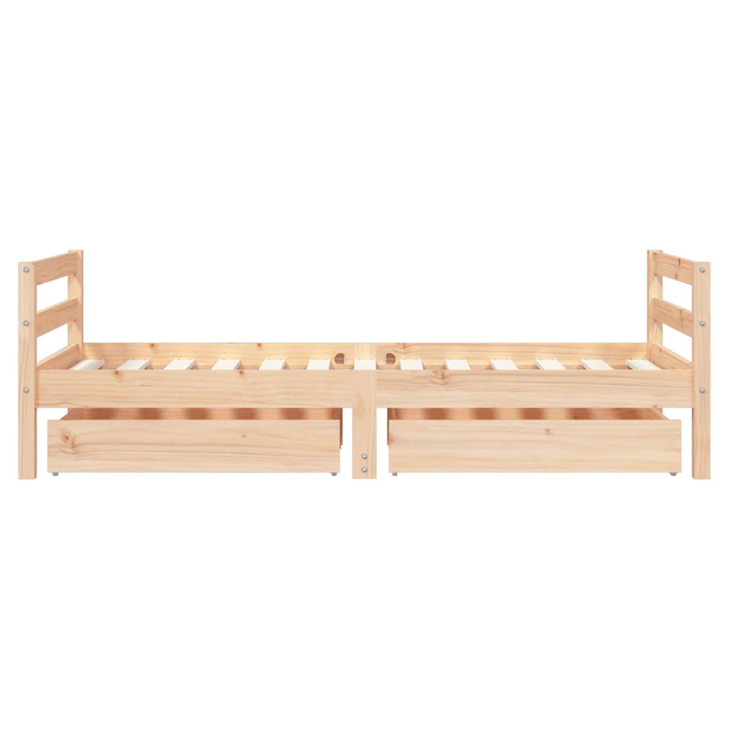 Kinderbedframe met lades 90x190 cm massief grenenhout