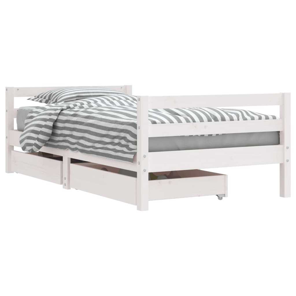 Kinderbedframe met lades 90x190 cm massief grenenhout