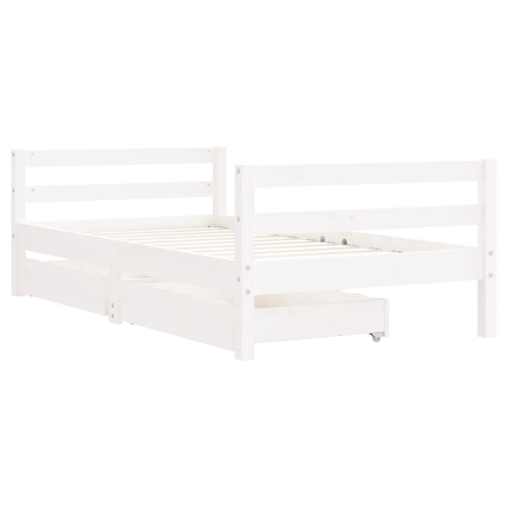 Kinderbedframe met lades 90x190 cm massief grenenhout