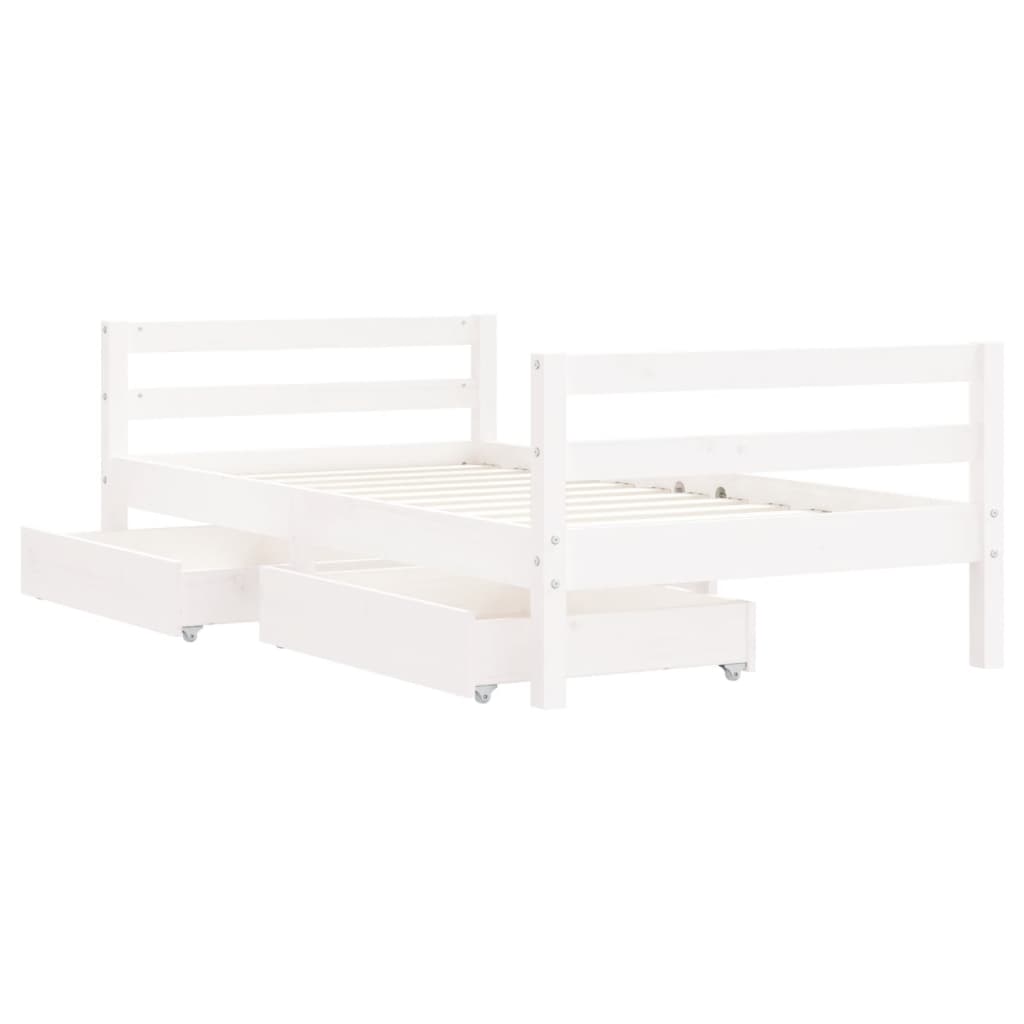 Kinderbedframe met lades 90x190 cm massief grenenhout