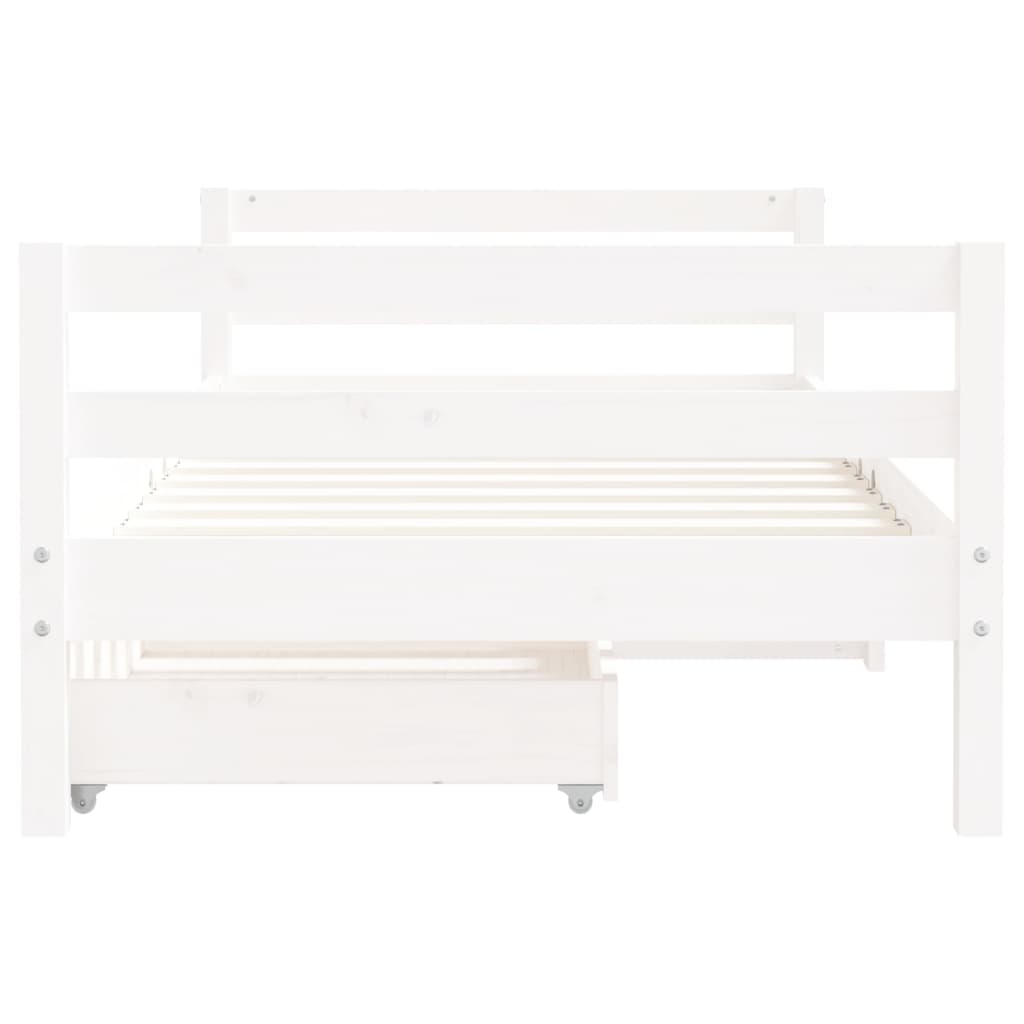 Kinderbedframe met lades 90x190 cm massief grenenhout